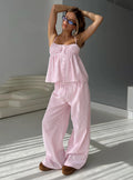 Candy Pink Striped Seersucker Matching Set