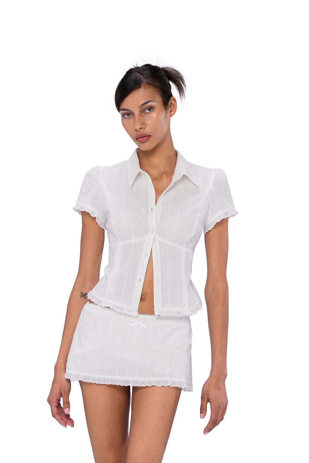 Seraphina White Pointelle Lace Set