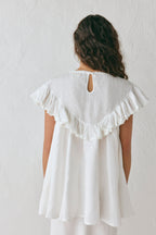 Viola Linen Tunic White Top