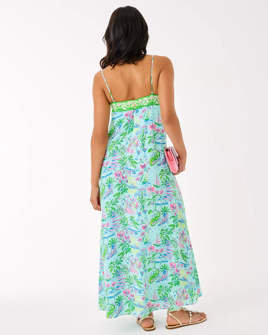 Sunnydee Tropical Engineered Woven Maxi Dress