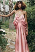 Satin Volume Maxi Dress