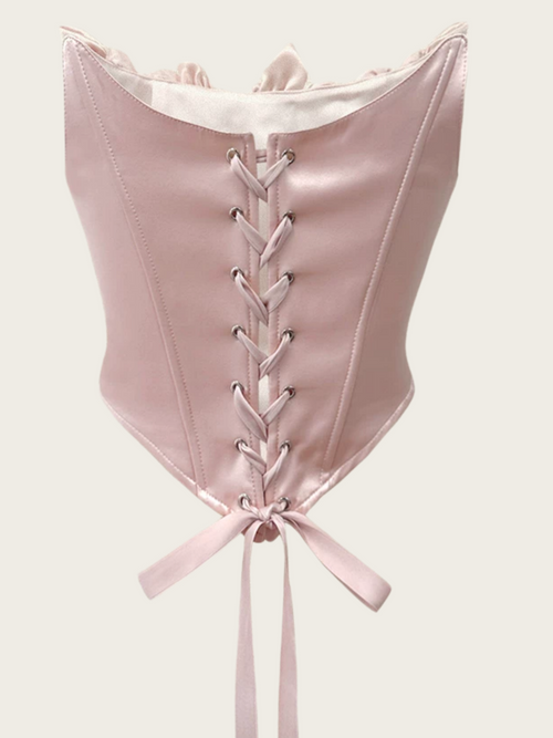 Blush Pink Rose Corset Top