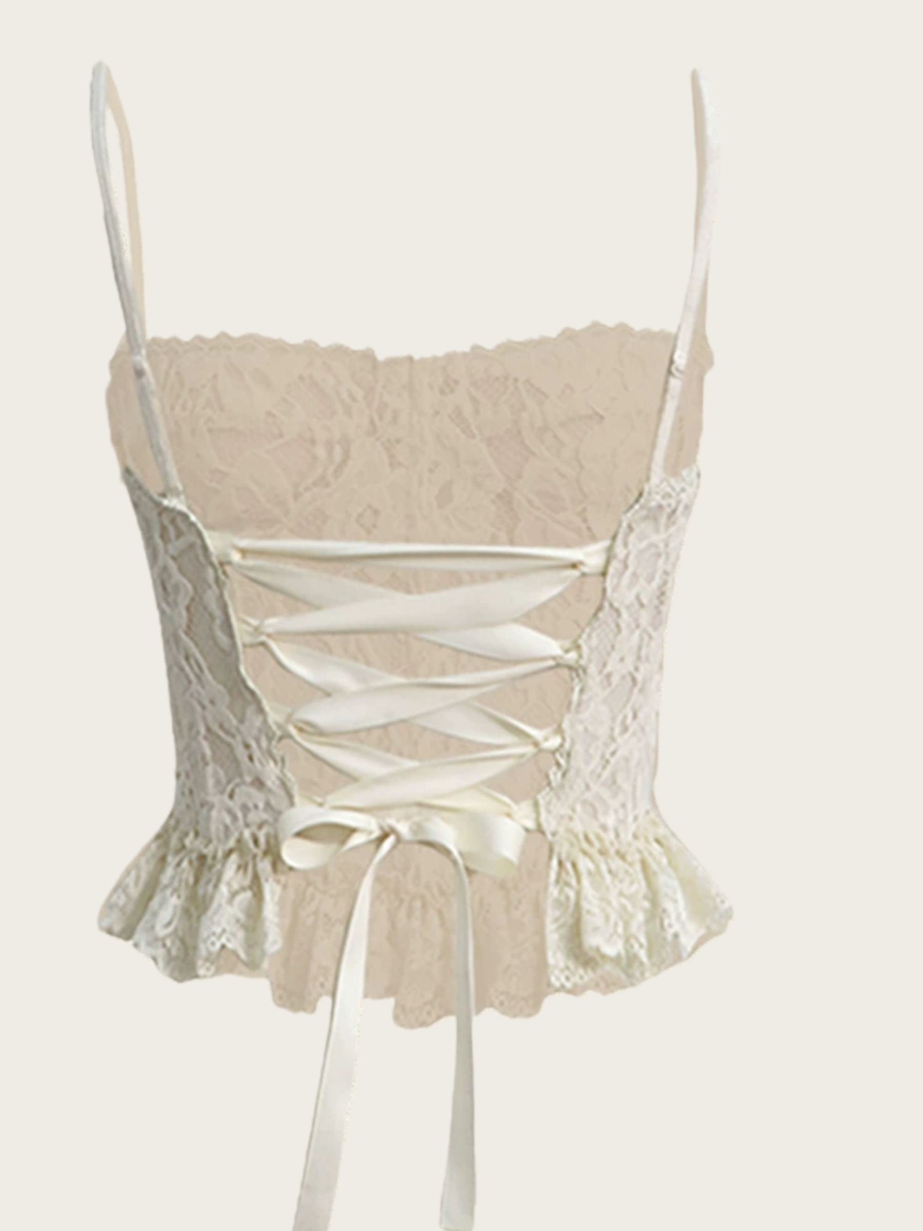 Vintage Lace Ruffle Corset Camisole