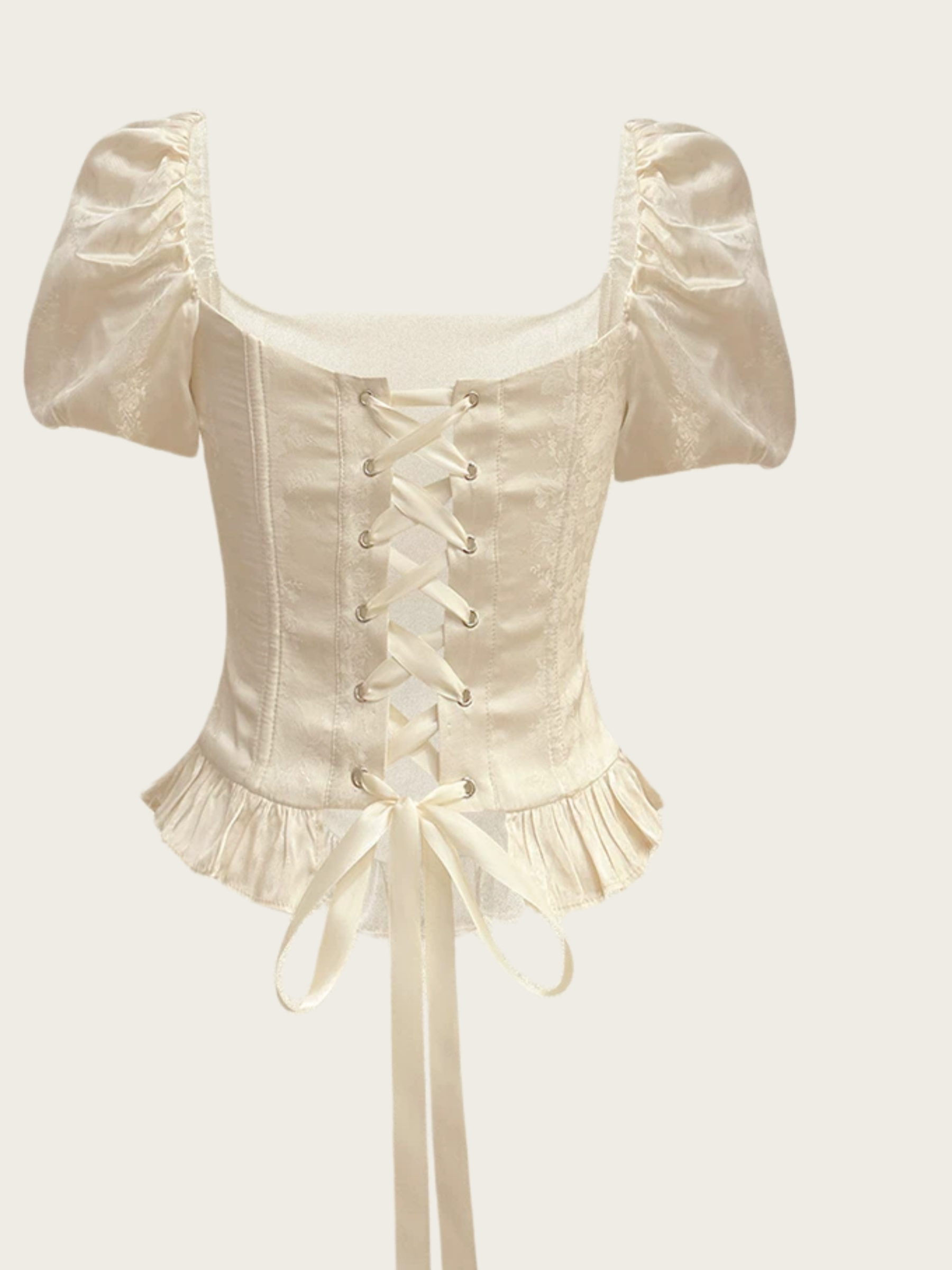 Vintage Embroidered Satin Corset Top