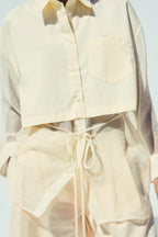 ORGANZA COMBINATION OVERSIZED SHIRT
