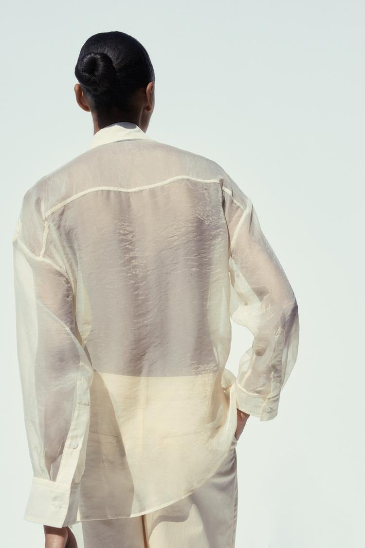 ORGANZA COMBINATION OVERSIZED SHIRT