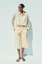 ORGANZA COMBINATION OVERSIZED SHIRT