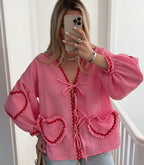 Organic Cotton Top - Pink Checks