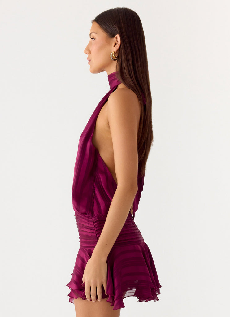 Willow Chiffon Mini Dress - Plum