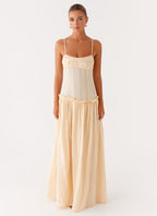 Jacinda Drop Waist Maxi Dress - Cream