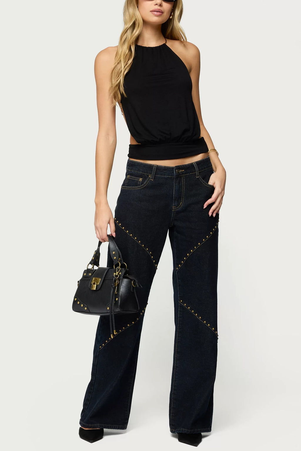 Charla Stud Low Rise Baggy Jeans