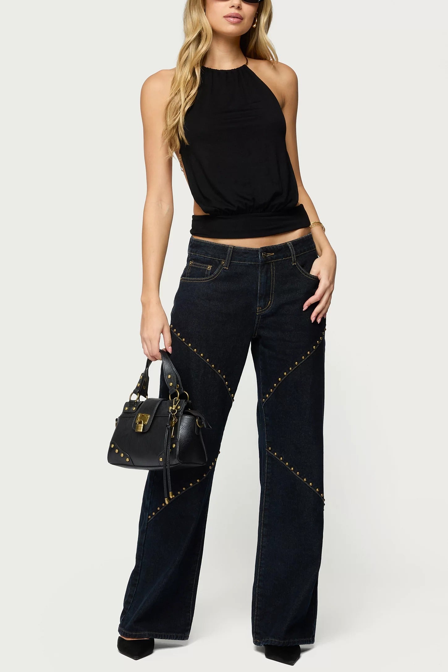 Charla Stud Low Rise Baggy Jeans