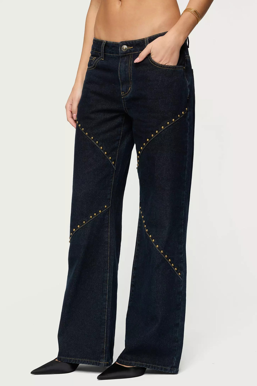 Charla Stud Low Rise Baggy Jeans