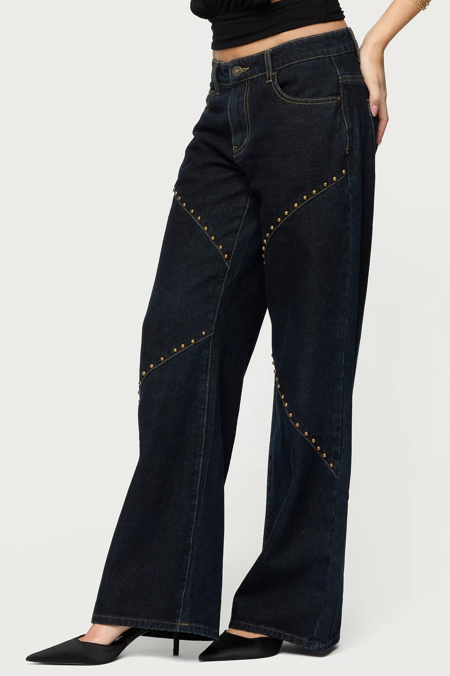 Charla Stud Low Rise Baggy Jeans