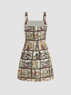 Felicity Tapestry Mini Dress – Heritage Cat Print