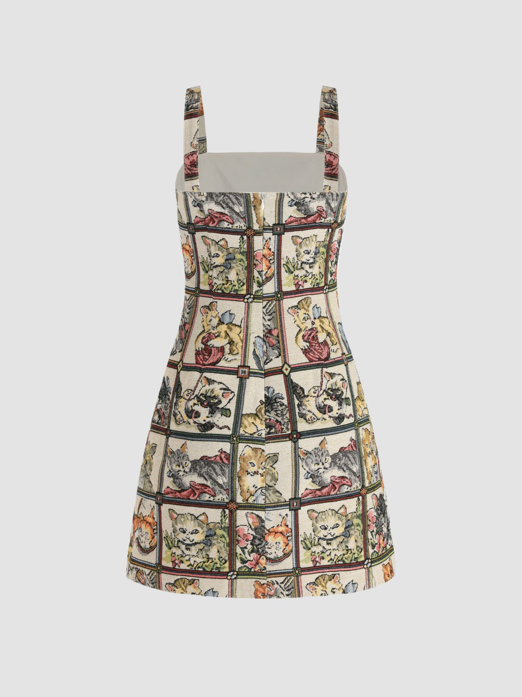 Felicity Tapestry Mini Dress – Heritage Cat Print