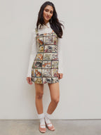 Felicity Tapestry Mini Dress – Heritage Cat Print
