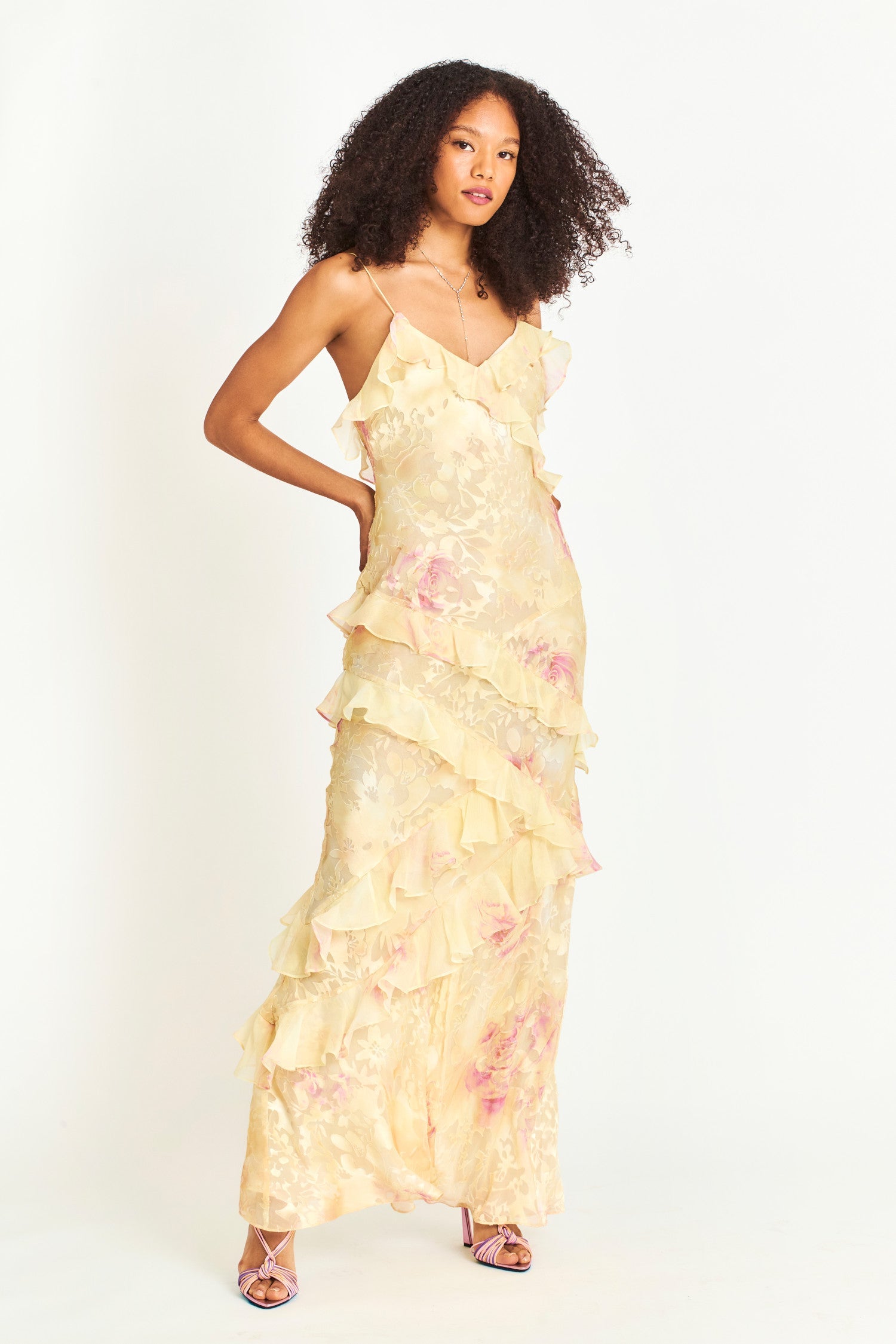 Seraphina Ruffle Maxi – Gilded Garden