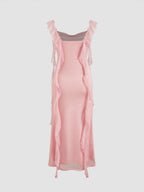 Aurora Ruffle Maxi – Rose Quartz