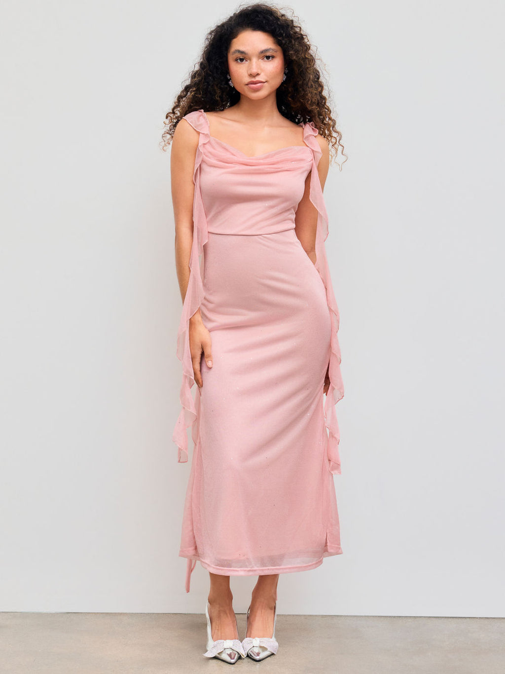 Aurora Ruffle Maxi – Rose Quartz