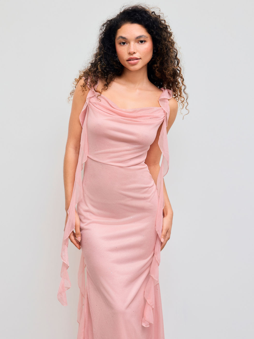 Aurora Ruffle Maxi – Rose Quartz