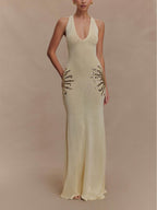 Knit Maxi Dress With Sequin - Ivory