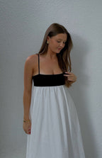 Akari White Contrast Maxi Dress