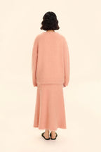 Cardigan Skirt Set - Peach