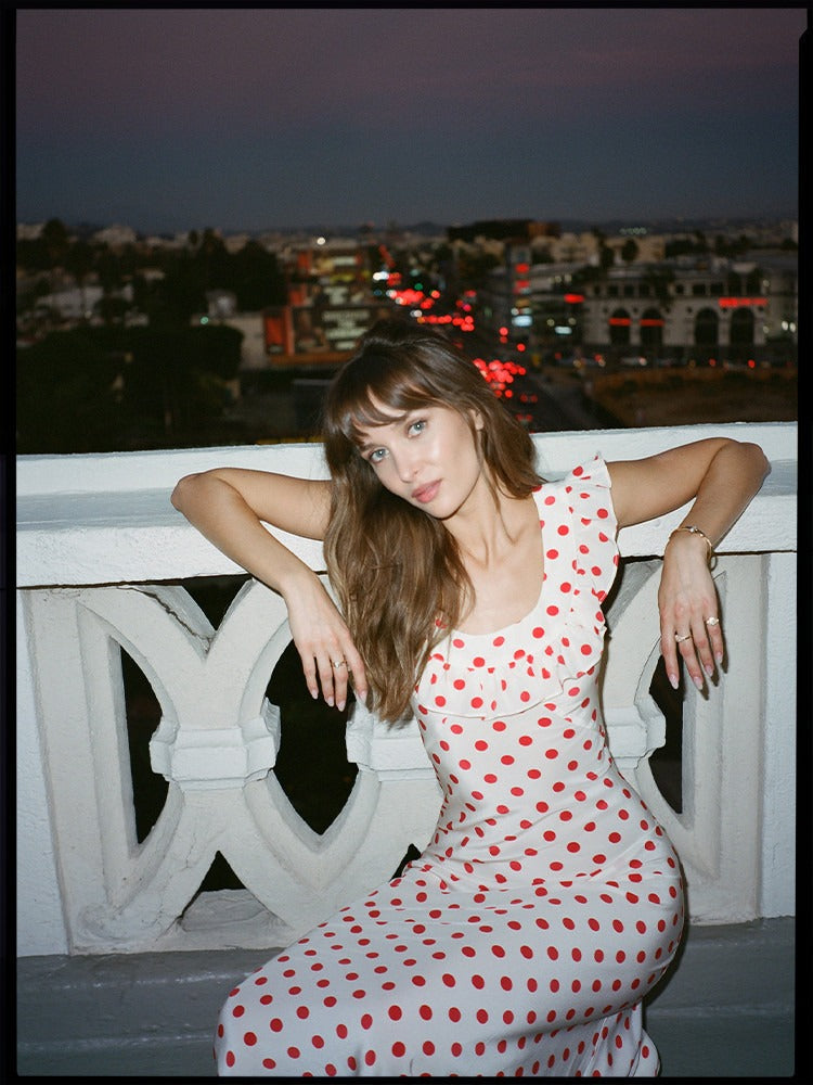 The Claudia Red Dot Maxi Dress