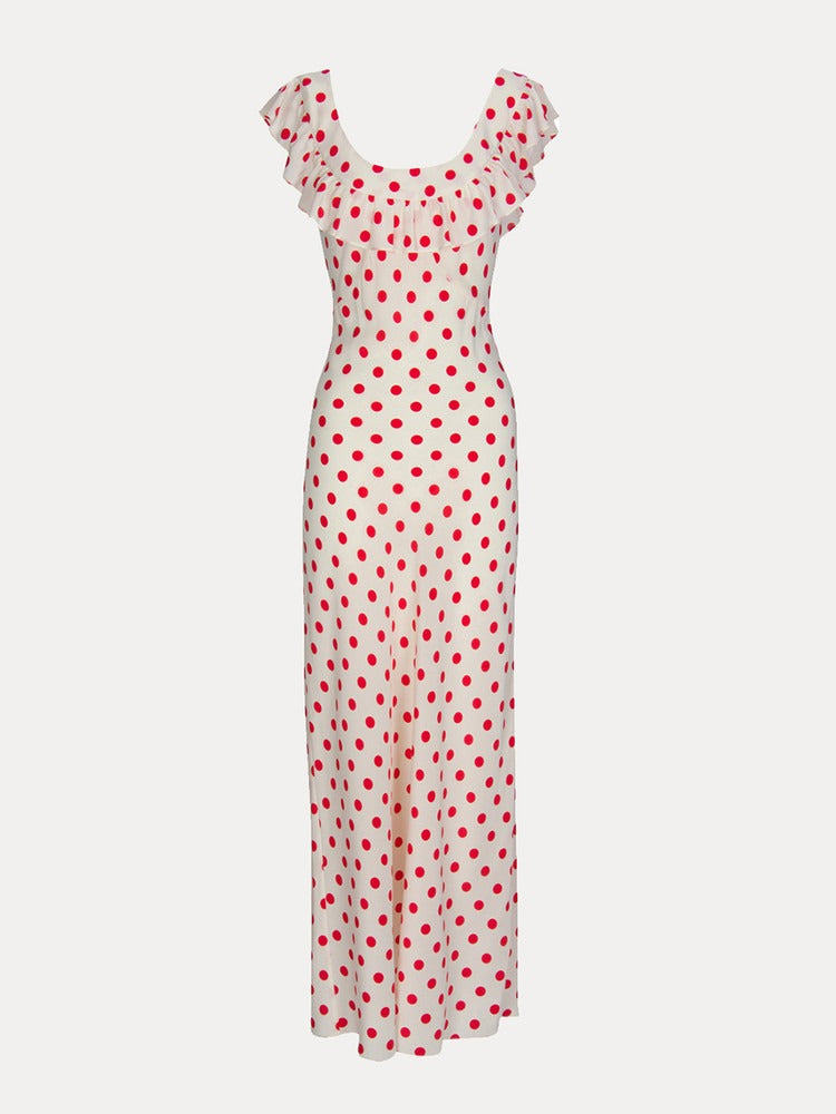 The Claudia Red Dot Maxi Dress