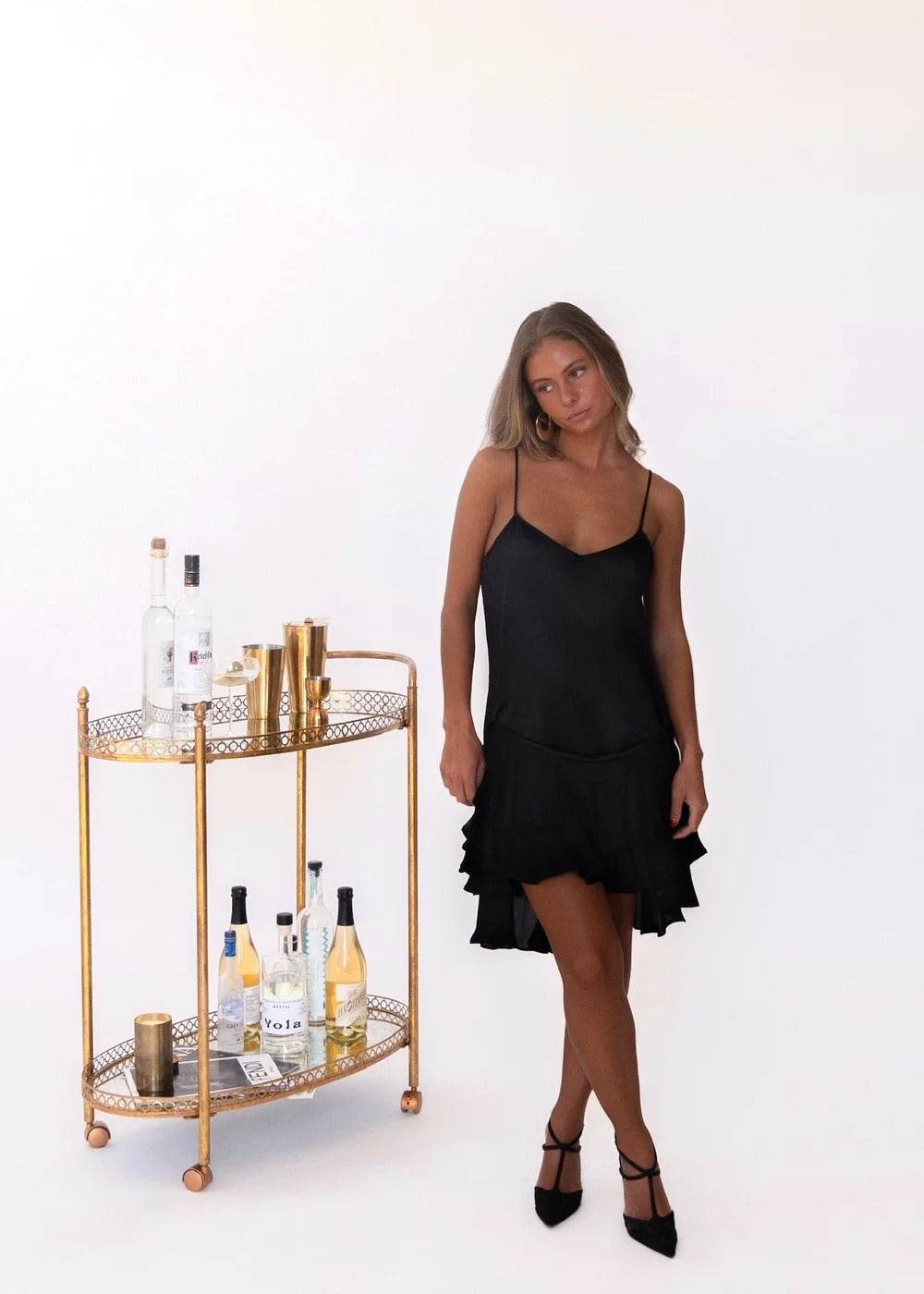 Black Satin Mini Dress
