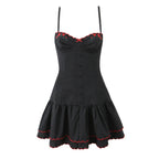 Sweet Rose Bustier Drop Waist Mini Dress