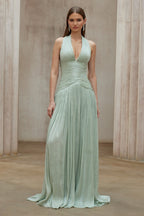 Mint Green Gathered Maxi Dress