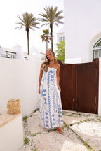Blue Floral Maxi Dress
