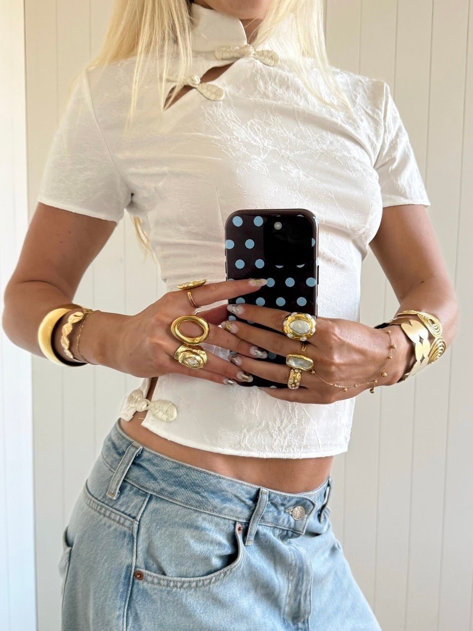 Suus Collar Top in Cream