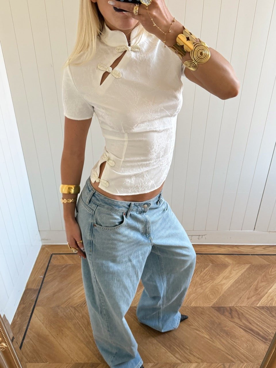 Suus Collar Top in Cream
