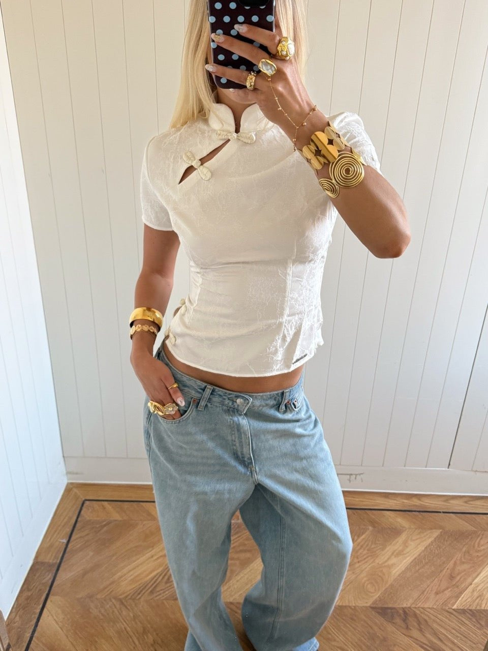 Suus Collar Top in Cream
