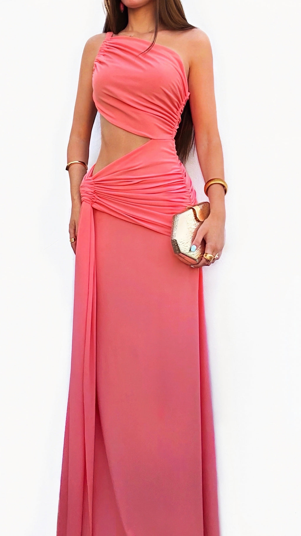 Cut Out Maxi Dress - Peach