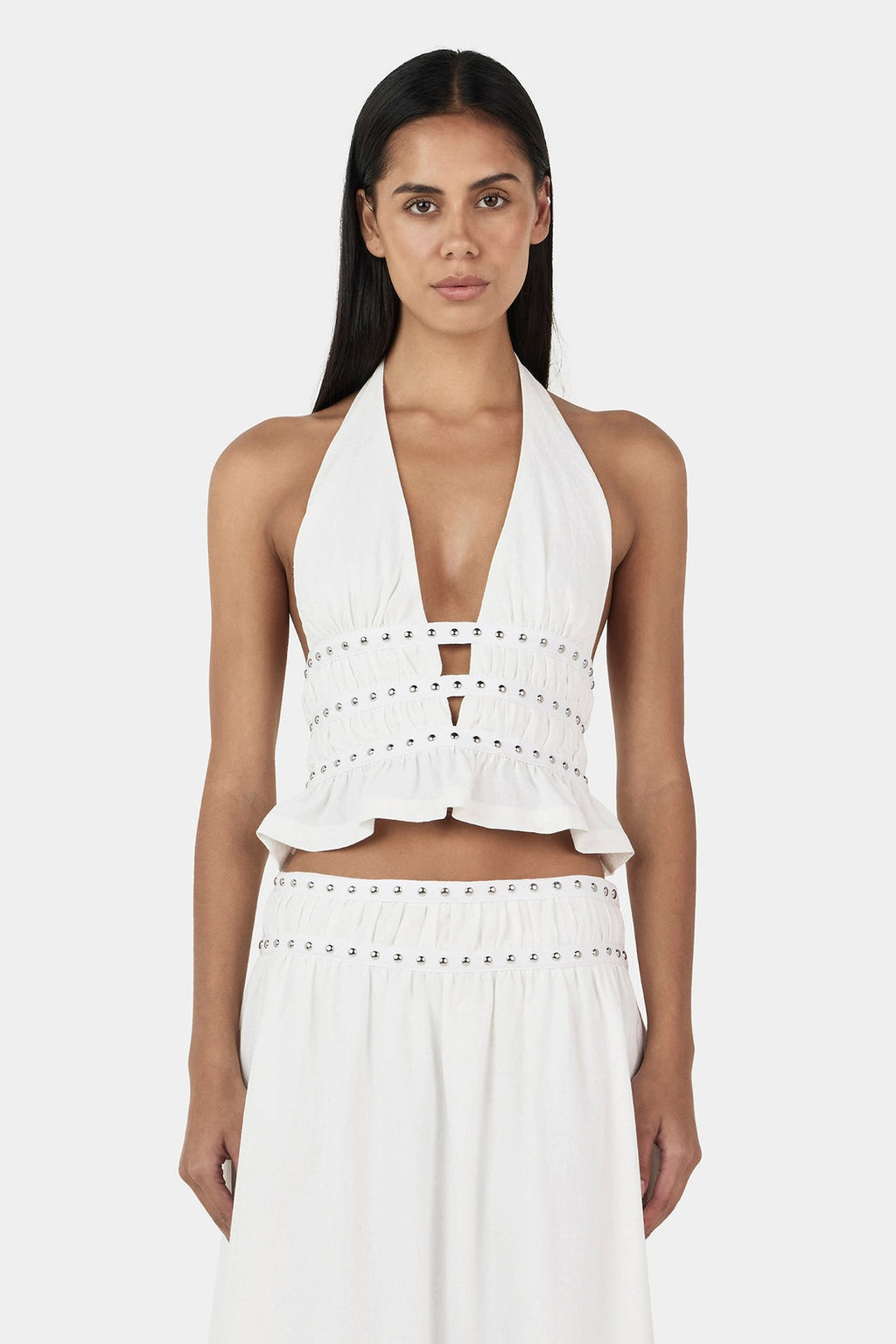 Mavis Studded Top Ivory