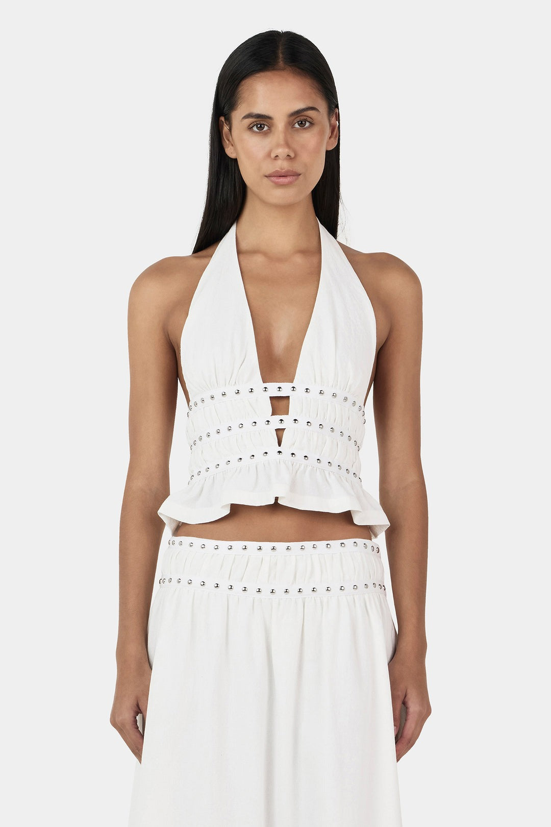 Mavis Studded Top Ivory
