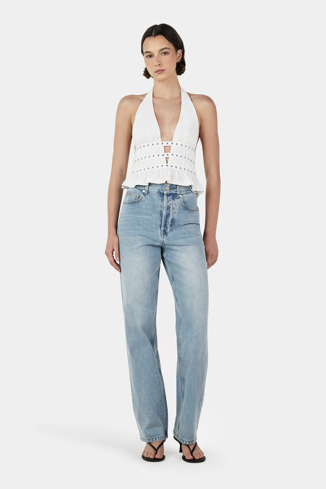 Mavis Studded Top Ivory
