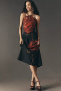Rosalia Linen Blend Strapless Midi Dress