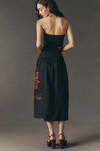 Rosalia Linen Blend Strapless Midi Dress
