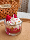Strawberry Cream Cake Candle – Handcrafted Dessert-Inspired Scented Candle