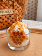 Honeycomb Cream Cake Candle – Coffee Scent | Handcrafted Dessert-Inspired Candle