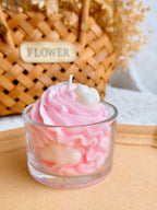 Pink Cloud Cream Cake Candle – Strawberry Scent | Handcrafted Decorative Candle