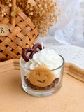 Smiley Cream Cake Candle – Chocolate Scent | Handcrafted Decorative Candle
