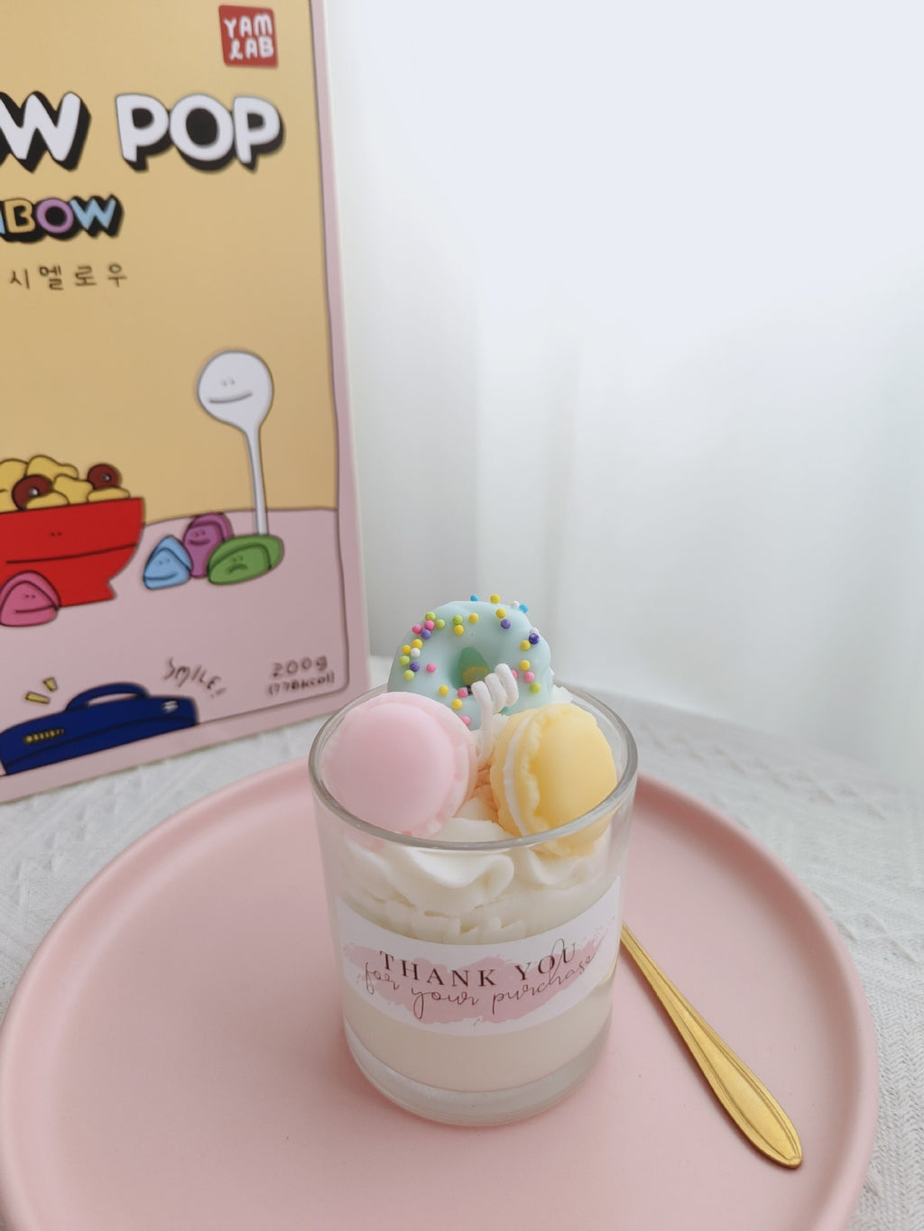 Sweet Macaron Soy Candle – Peach & Oolong Tea