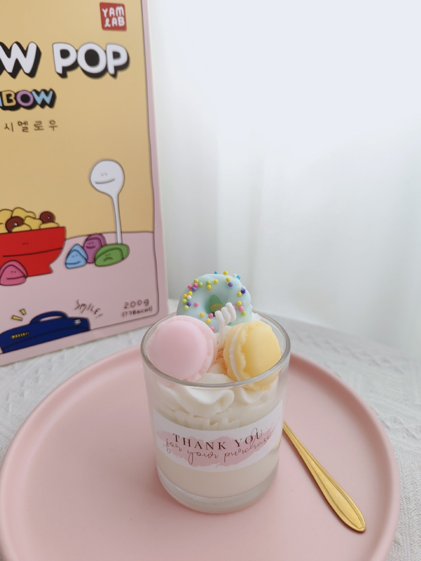 Sweet Macaron Soy Candle – Peach & Oolong Tea