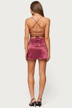 Lacey Backless Polka Dot Mini Dress
